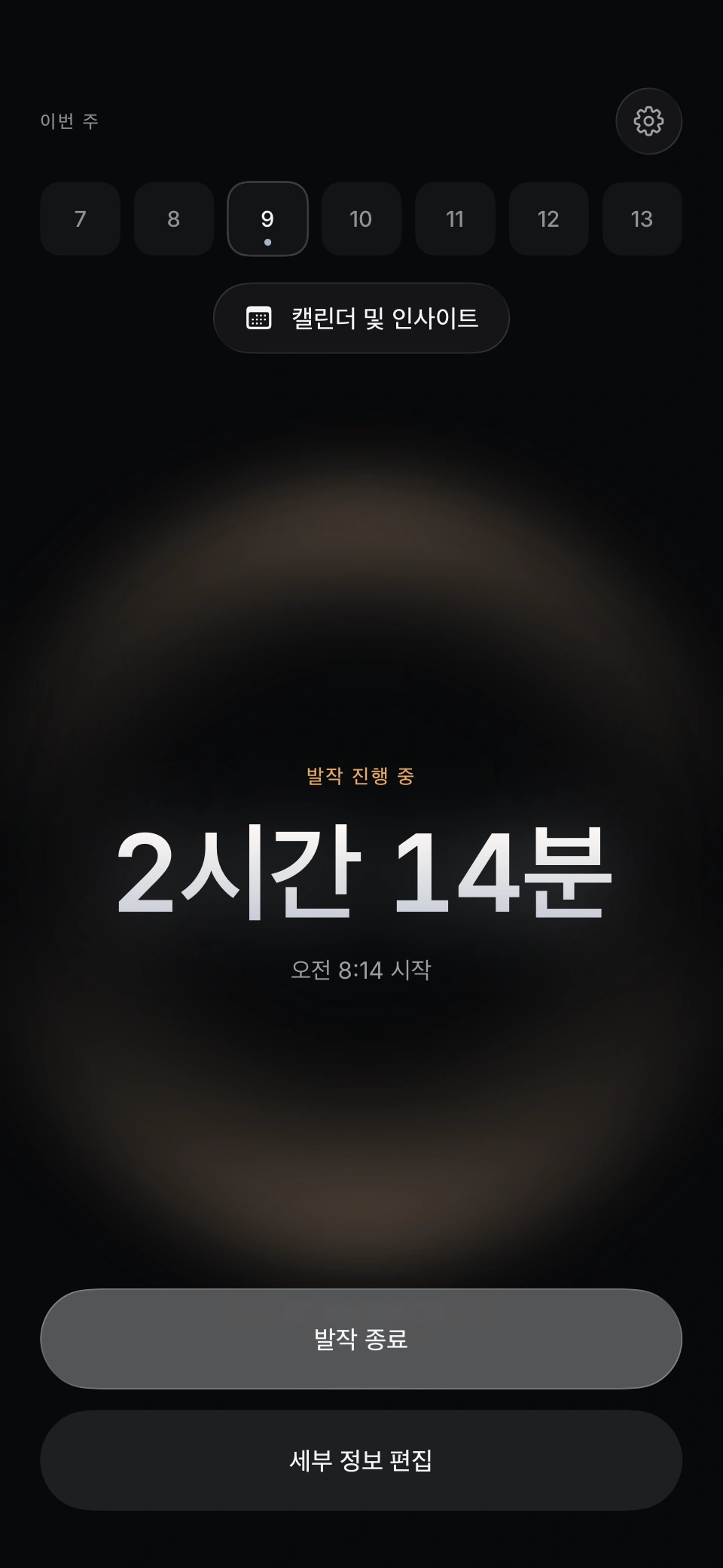 Dim 앱 화면 · 예시 기록